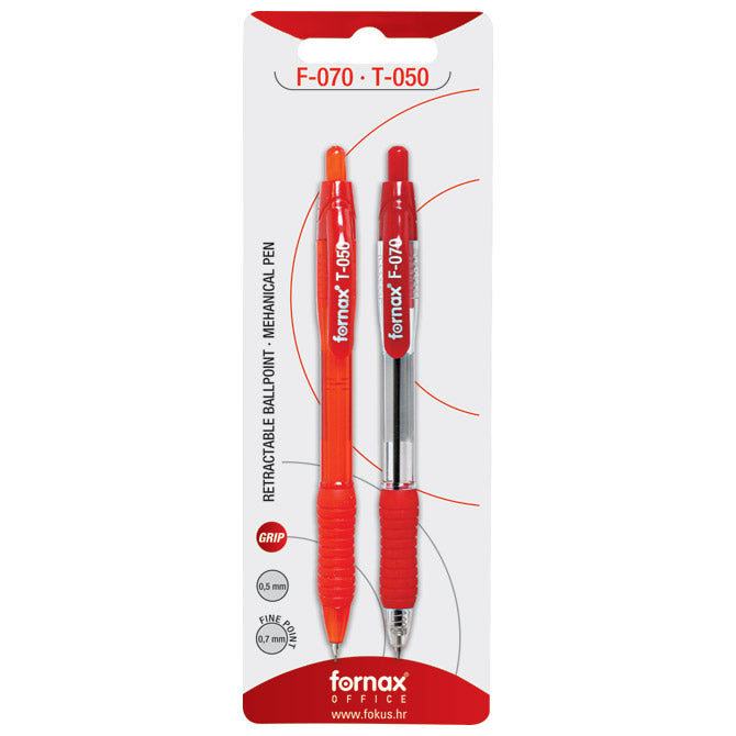 SET OLOVKA KEMIJSKA F-070 GRIP PLUS OLOVKA TEHNIČKA T-050 FORNAX SORTIRANO BLISTER!!