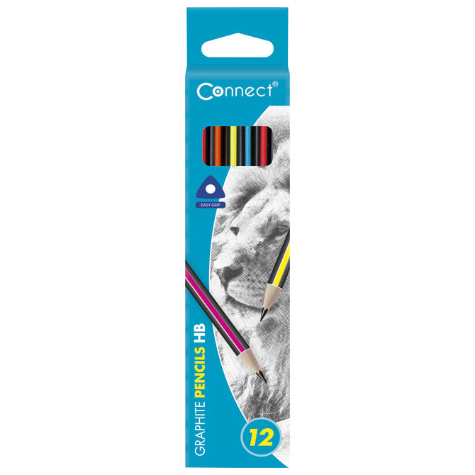 Svinčnik grafitni HB trikotni Connect sortirano