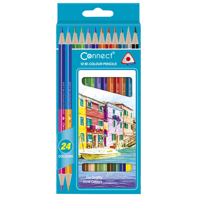 Boje drvene  24boje trokutaste obostrane pk12 connect blister