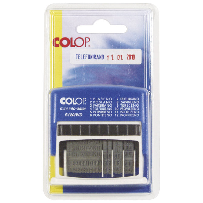 PRINTY-DATUMAR H-4MM PLUS 12 FRAZA COLOP S120/WD BLISTER
