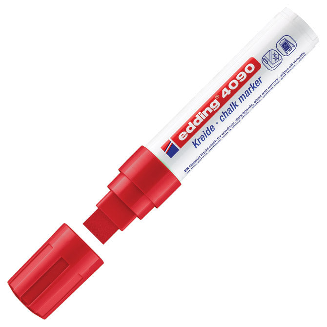 Marker kreda za steklo 4-15mm edding 4090 rdeča