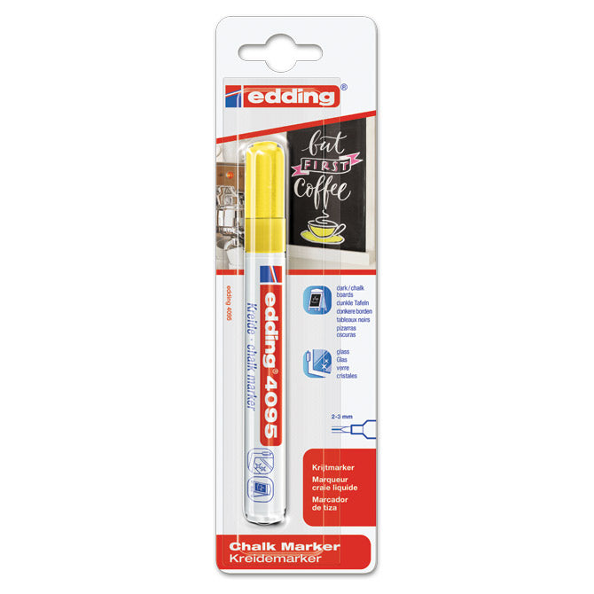 Marker-kreda za steklo 2-3mm edding 4095/1 neon rumena blister