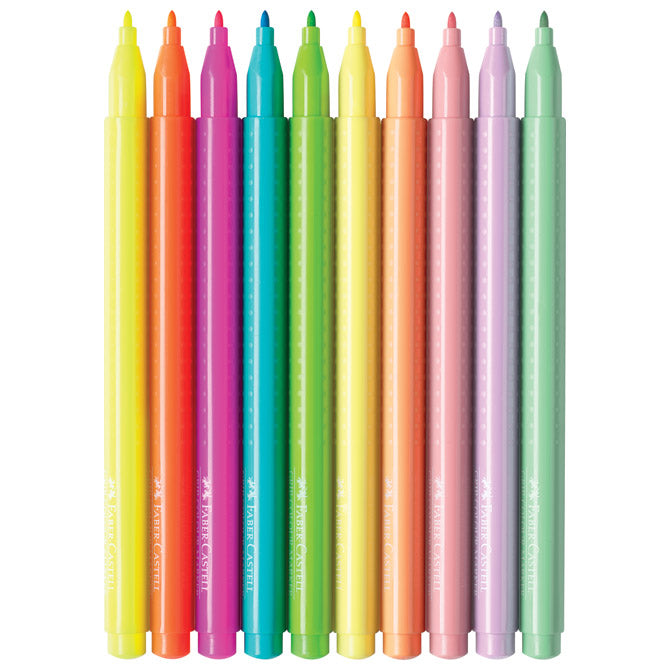 Flomaster školski  10boja grip neon plus pastel faber castell 155312 blister