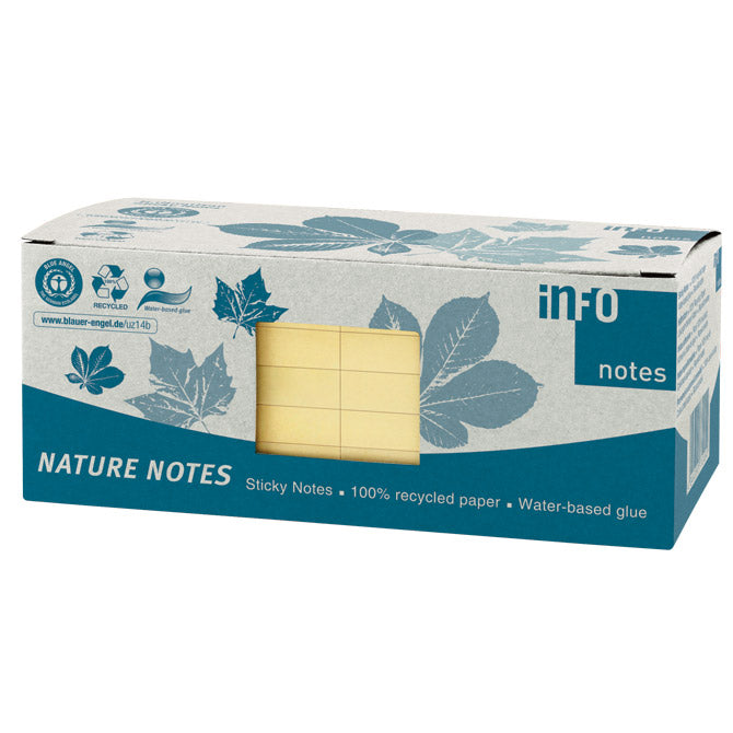 Blok samoljepljiv 75x75mm 12x100L Nature Global Notes 5654-11box žuti