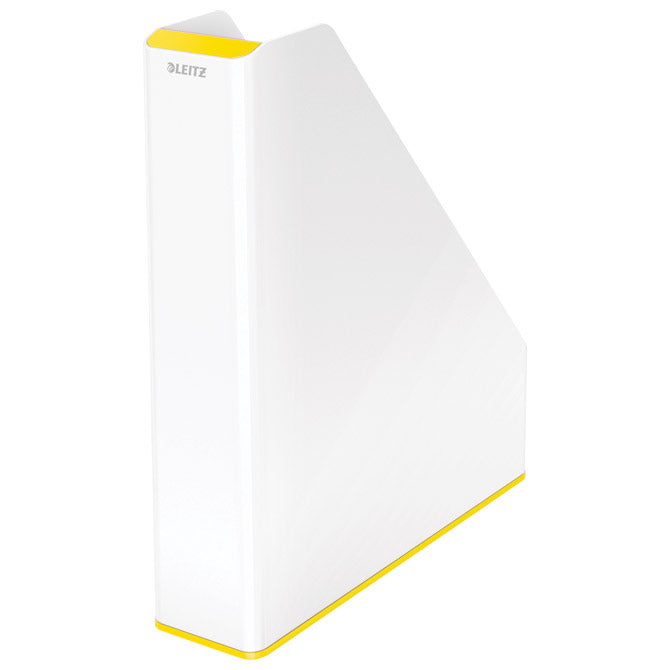 Stalak za spise okomit plastičan wow leitz 53621016 bijelo-žuti