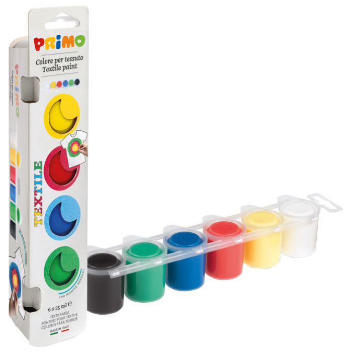 BOJA TEMPERA ZA TEKSTIL 25ML U ČAŠI 6 BOJA PRIMO 4101TX6E BLISTER