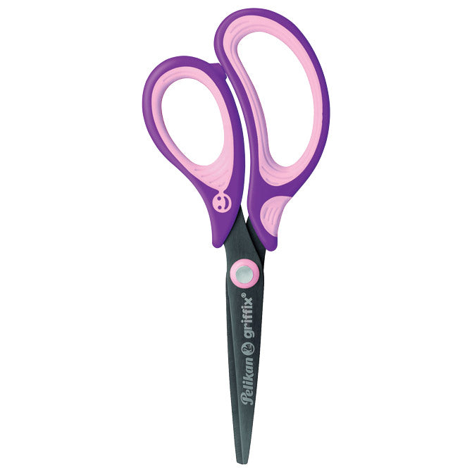 ŠKARE ŠKOLSKE 15CM GRIFFIX PELIKAN 819107 ROZO-LJUBIČASTE BLISTER