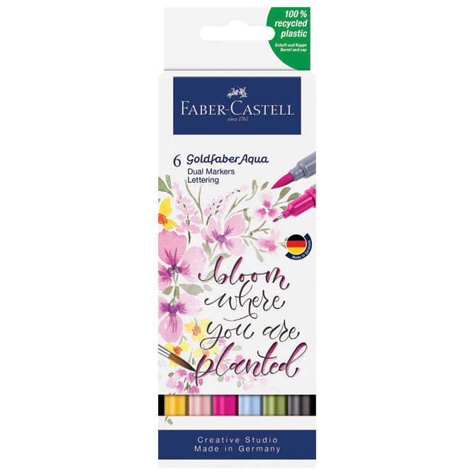 MARKER OBOSTRANI AKVAREL  6BOJA LETTERING GOLDFABER FABER CASTELL 164524 SORTIRANO BLISTER
