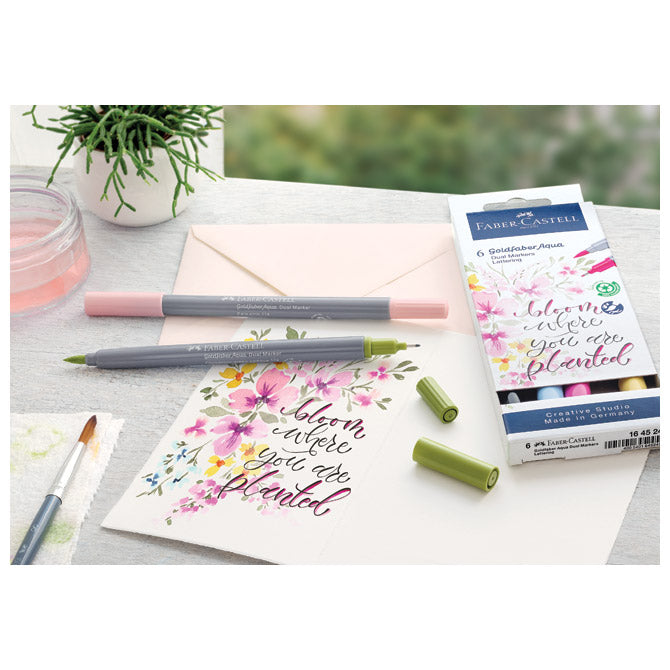 MARKER OBOSTRANI AKVAREL  6BOJA LETTERING GOLDFABER FABER CASTELL 164524 SORTIRANO BLISTER