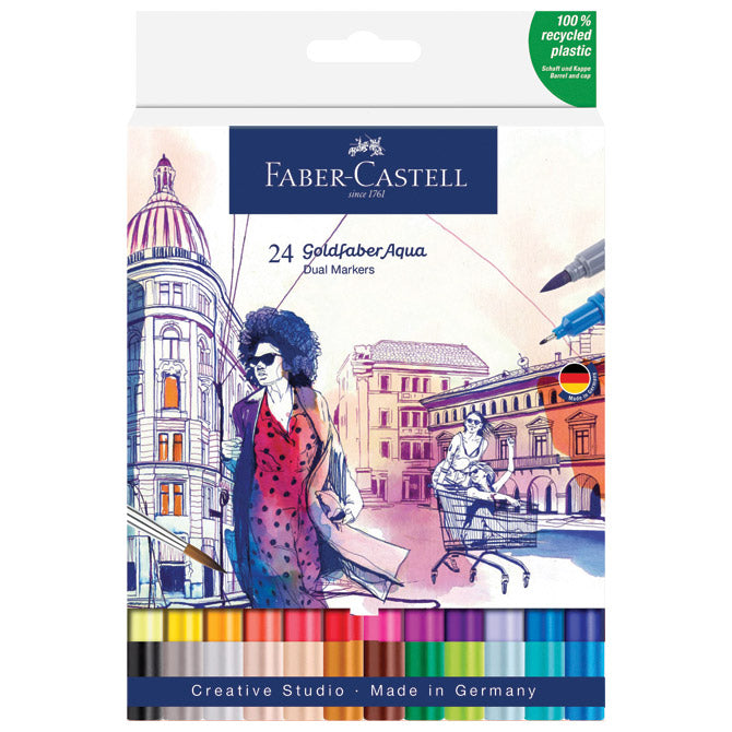 MARKER OBOSTRANI AKVAREL 24BOJE GOLDFABER FABER CASTELL 164624 SORTIRANO BLISTER