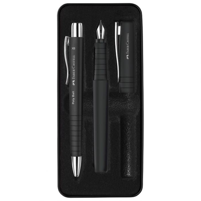 GARNITURA OLOVKA KEMIJSKA PLUS NALIVPERO POLY U MET.KUT. FABER CASTELL 241050 CRNA