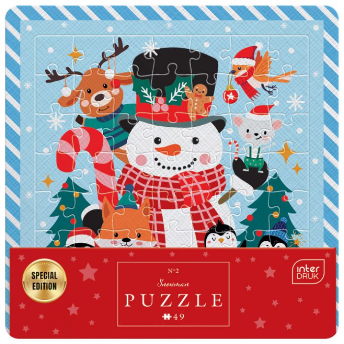 PUZZLE 49 KOM U OKVIRU CHRISTMAS "SNOWMAN" INTERDRUK