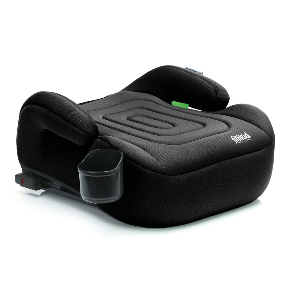 Fillikid Booster/sjedalo za auto Flip deluxe (125-150 cm) s podesivim Isofix priključkom i držačem za čašu, crna
