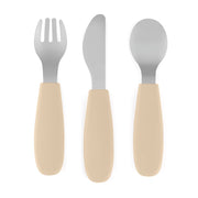 PETITE&MARS Set pribora za jelo od nehrđajućeg čelika sa silikonskom ručkom 12 m+ Take&Match, Desert Sand