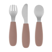 PETITE&MARS Set pribora za jelo od nehrđajućeg čelika sa silikonskom ručkom 12 m+ Take&Match, Velvet Latte
