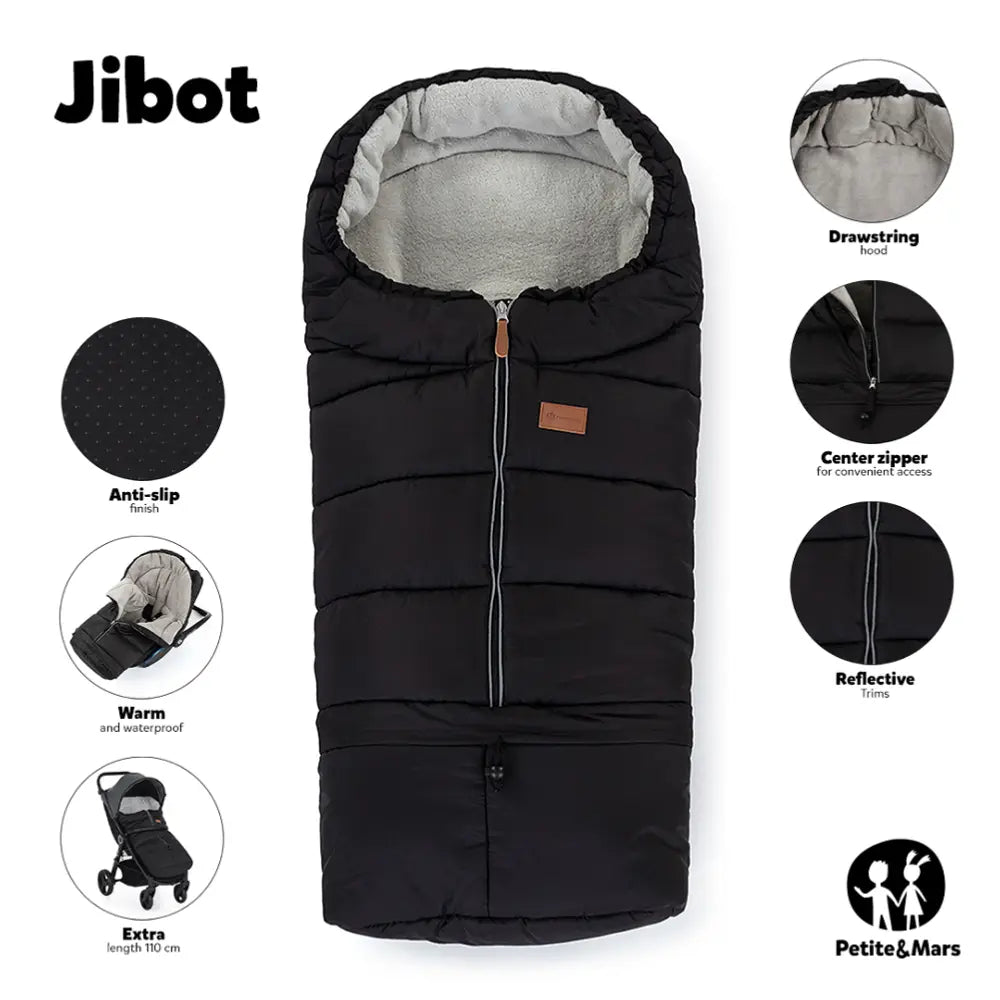 PETITE&MARS Footmuff Jibot 3 u 1 zimska vreća za kolica, Charcoal Grey