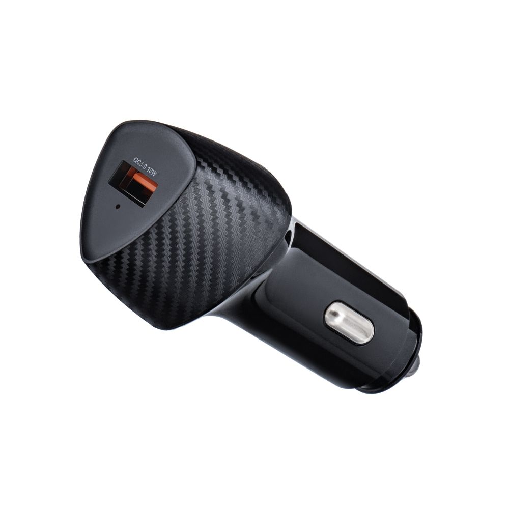 FORCELL CARBON auto punjač USB QC 3.0 18W CC50-1A crni (Ukupno 18W)