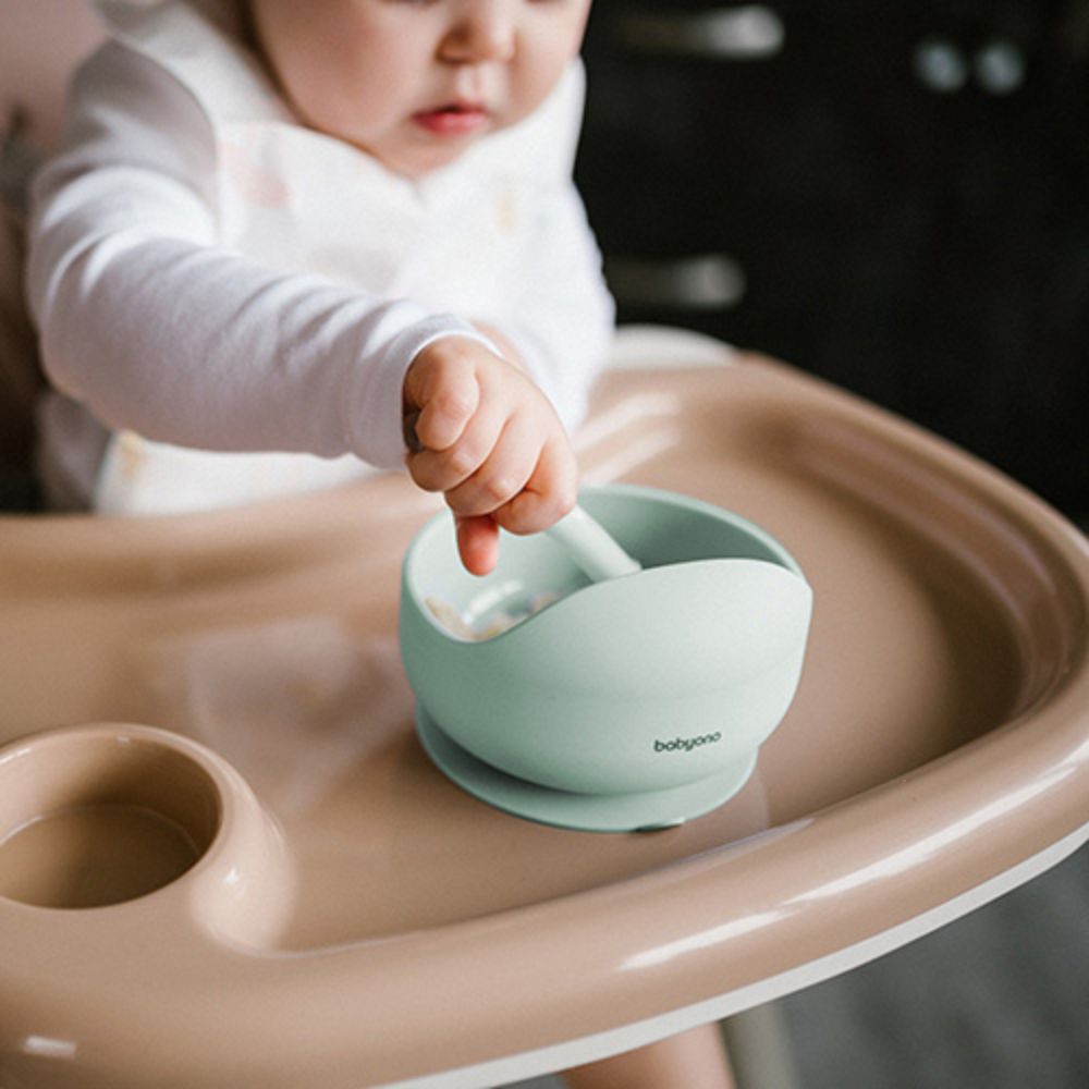 BabyOno Silikonska zdjelica s vakuumom 350 ml 6 m+, mint