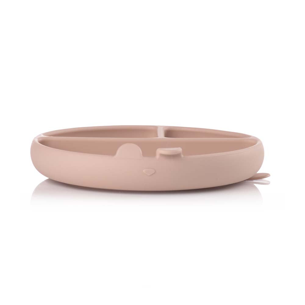 JANE BLW silikonski okrugli tanjur s odjeljcima i vakuumom, Pale
