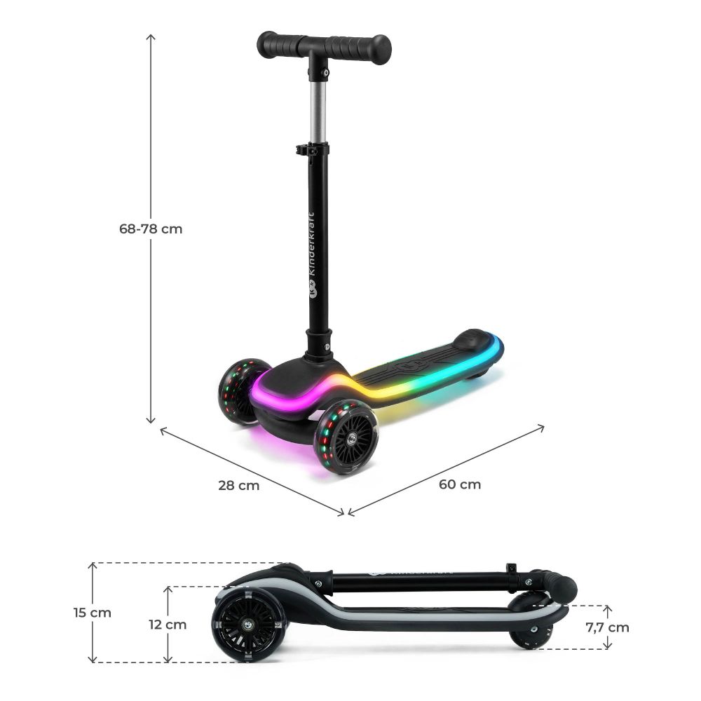 Kinderkraft romobil RAKET LED, Black