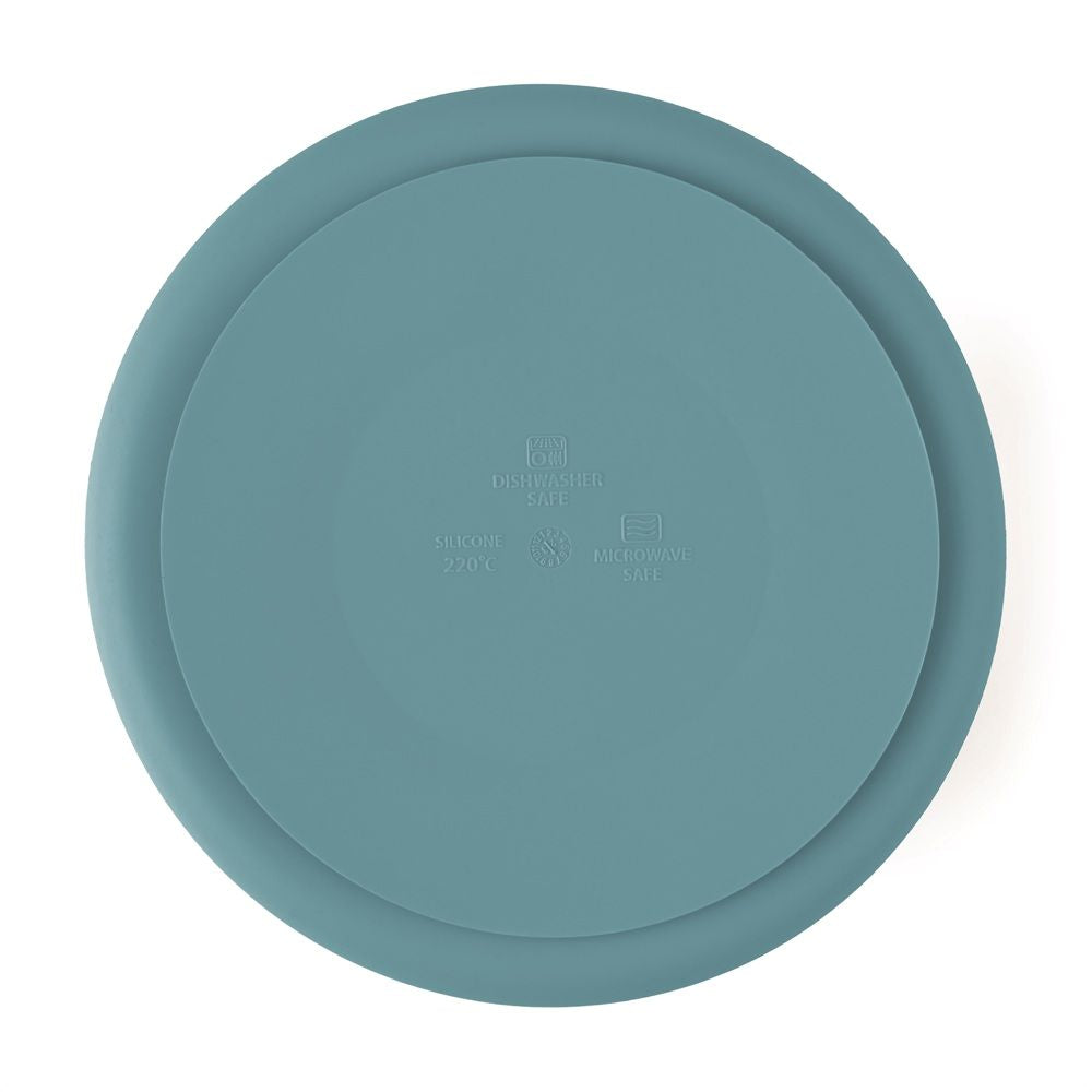 PETITE&MARS Silikonski okrugli tanjur s odjeljcima i vakuumom 6 m+ Take&Match, Frosted Sky