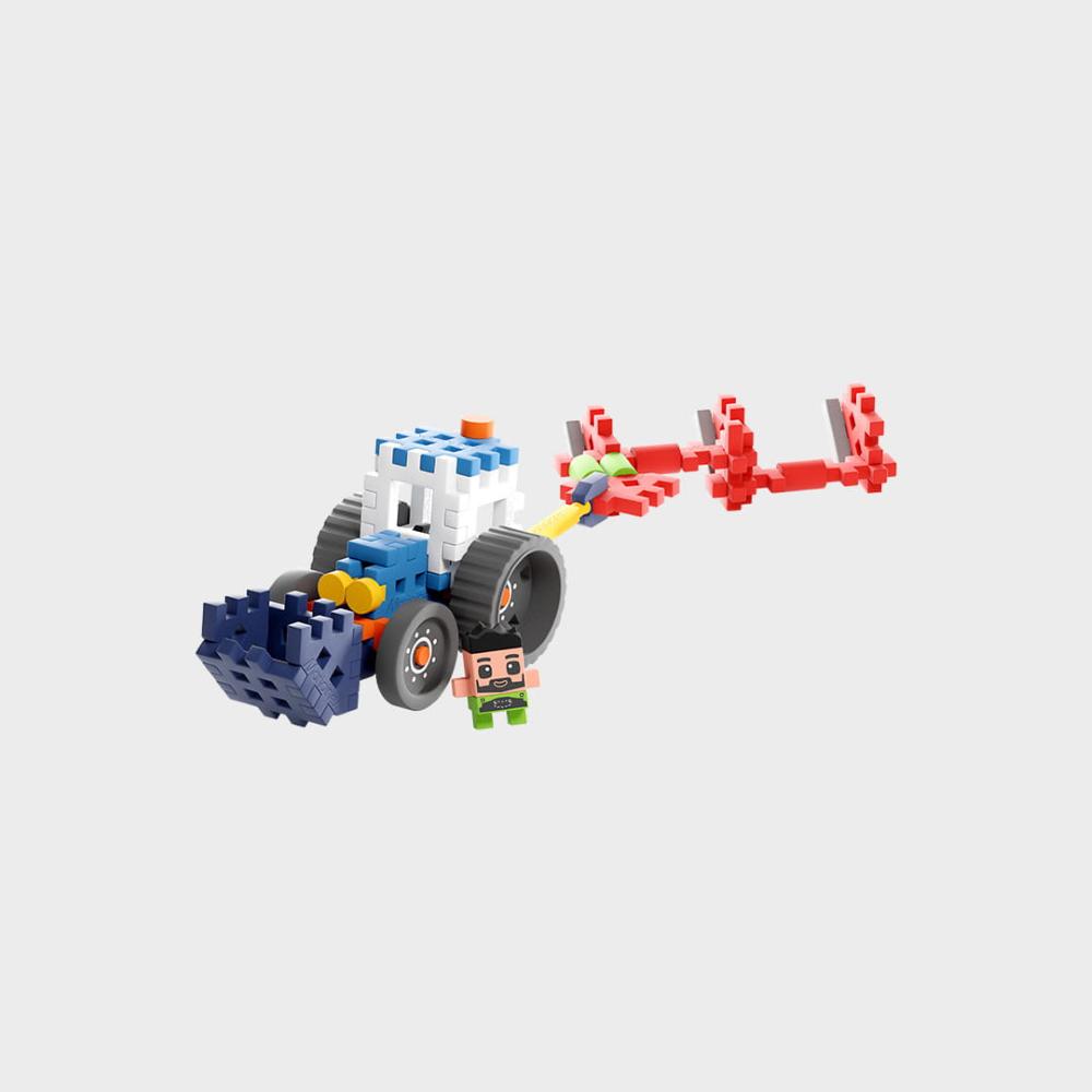 Marioinex Mini Waffle Farmer 50 kom, Tractor with Plow