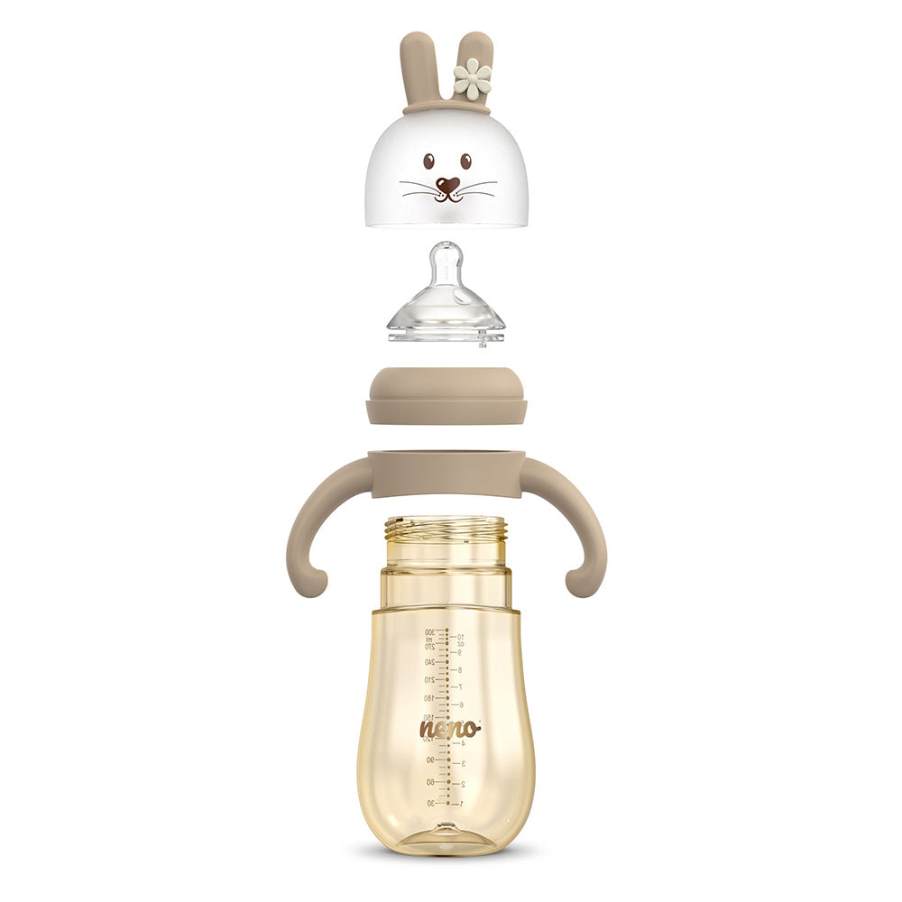 NENO MIO Rabbit 3u1 bočica za hranjenje 300 ml, Brown