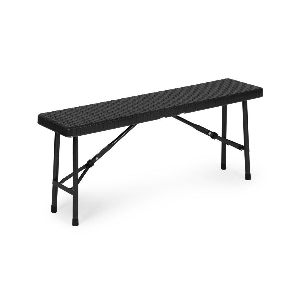 Vrtni set stol + 2 klupe, 120 cm, Crna