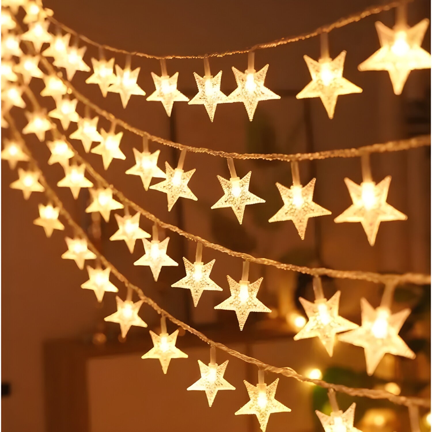 LED Girlanda 6 m (40 LED žarulja) USB – Zvijezde - Bijela KP36355