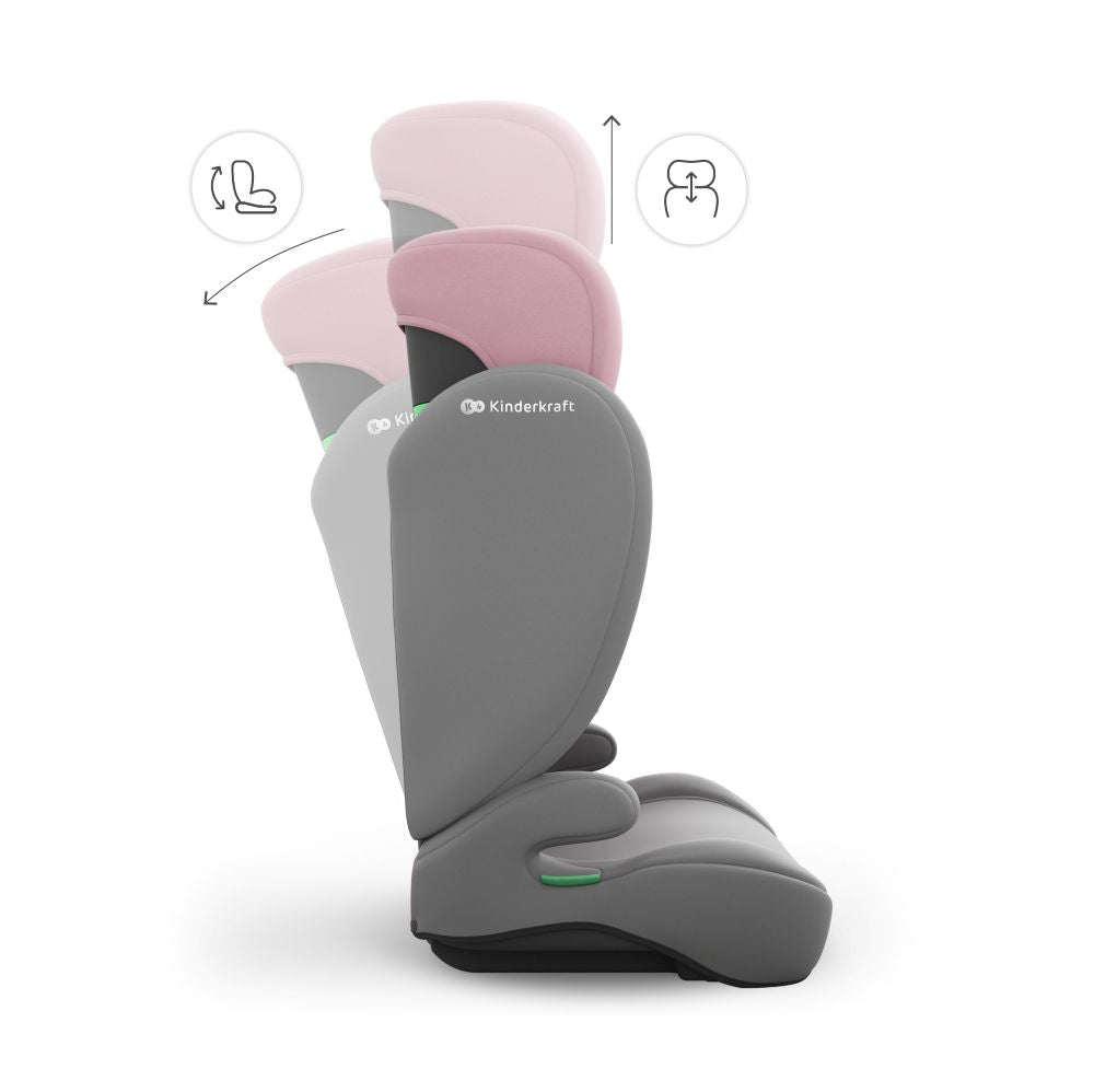 Kinderkraft autosjedalica I-Spark 2 Plus i-Size 15-36 kg (100-150 cm) bez Isofix-a, Pink