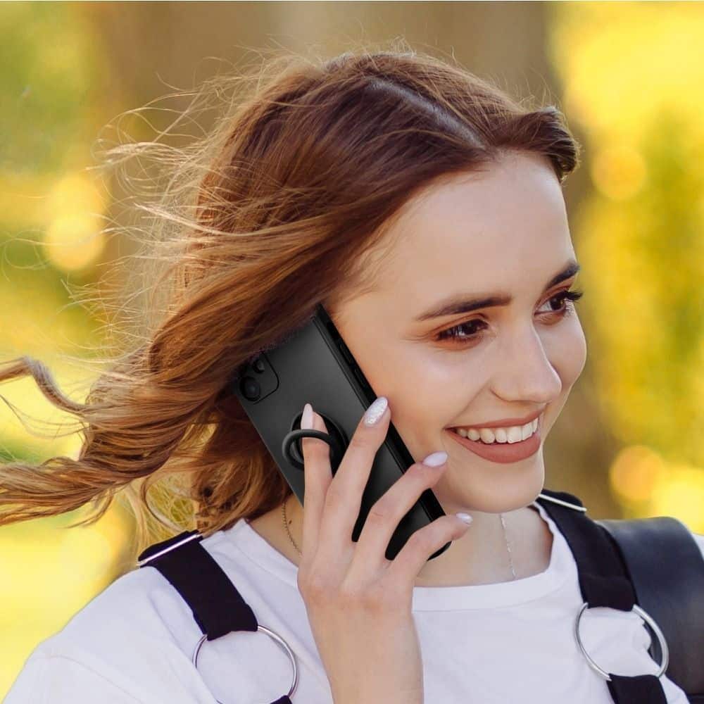 Forcell SILIKONSKA RING maska za IPHONE 13 PRO MAX crna