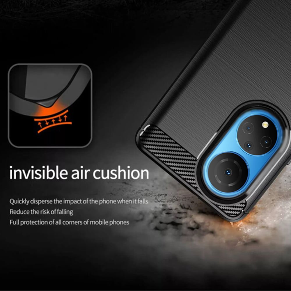 Techsuit Carbon Silicone maska za Honor X7 - crna