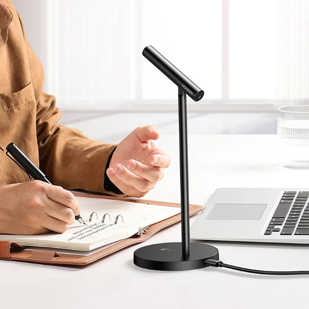 Ugreen - Stolni mikrofon (10934) - za računalo- prijenosno računalo- telefon- s kabelom USB-C- 2m - crni