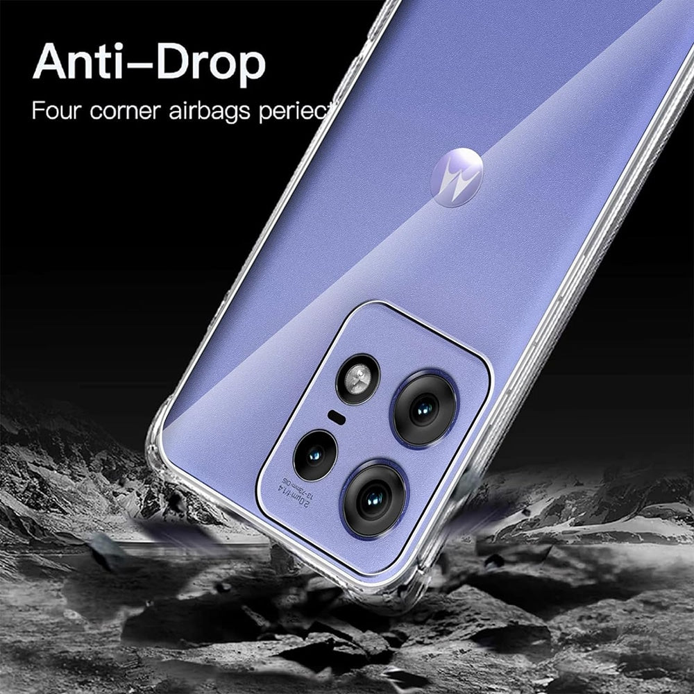 Techsuit Shockproof Clear Silicone prozirna maskica otporna na udarce za Motorola Edge 50 Pro