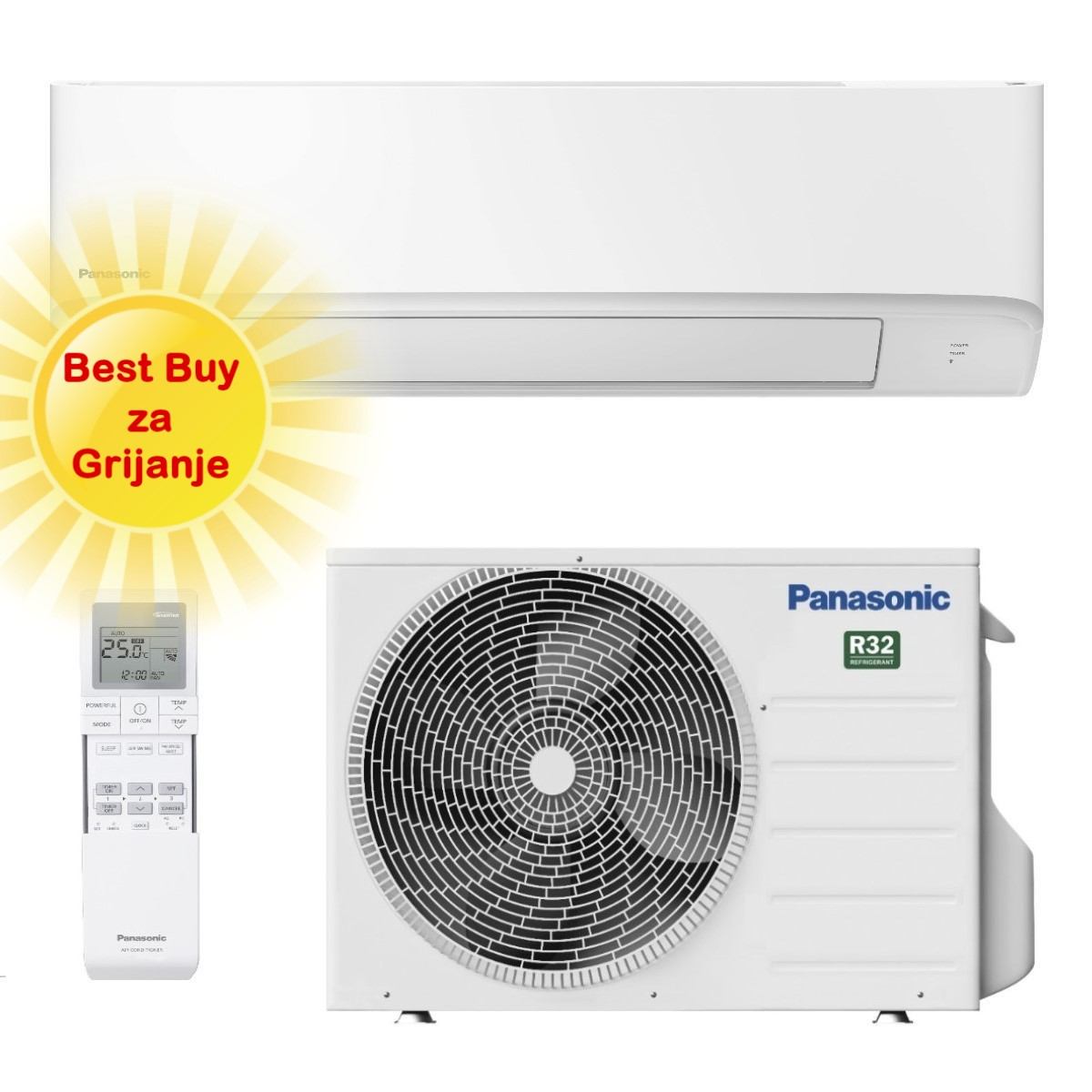 PANASONIC KLIMA UREĐAJ 2,5kW KIT-TZ25ZKE - Kompaktni inverter, za prostor do 25m2, A++ energetska klasa, R-32