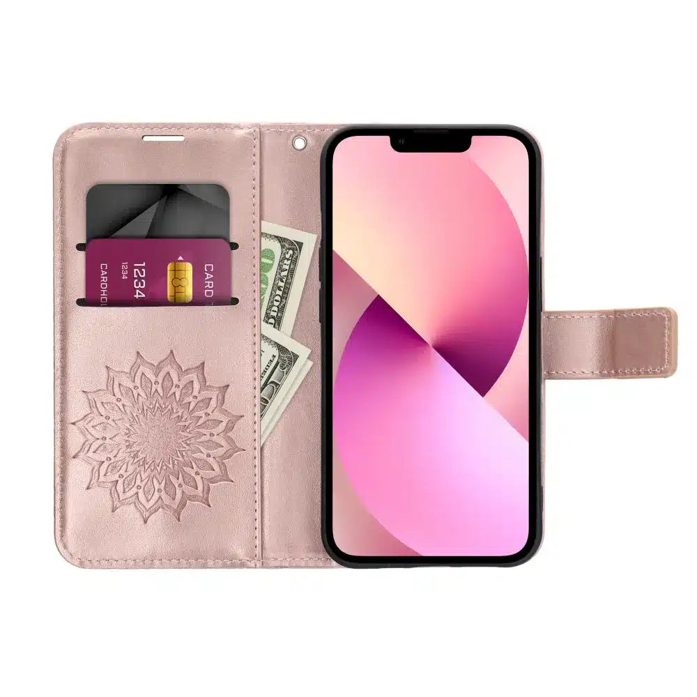 MEZZO Book case preklopna torbica za Samsung Galaxy A15 4G / A15 5G mandala gold pink