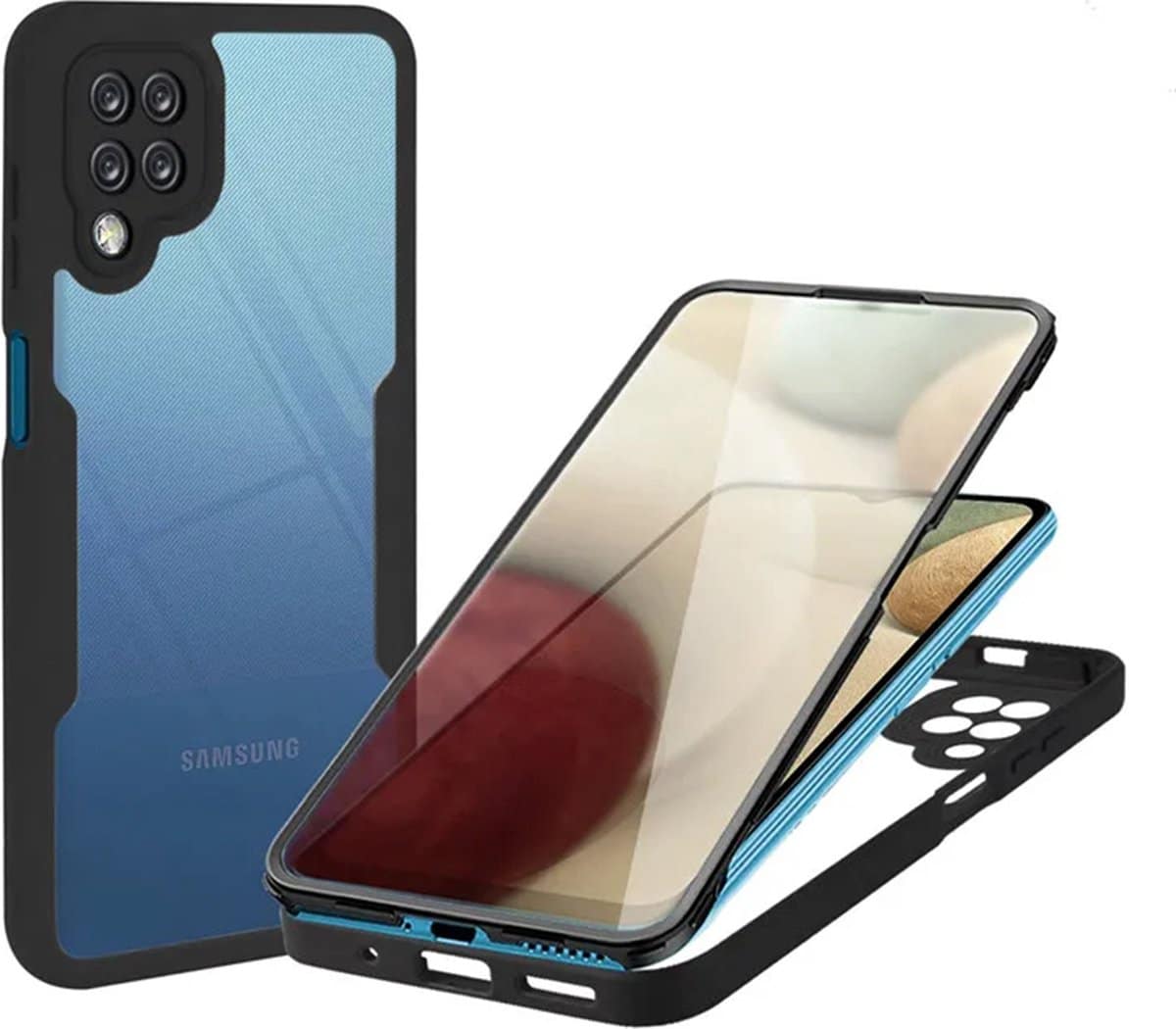Techsuit – ColorVerse 360 ​​Series obostrana zaštitna maska za Samsung Galaxy A12 – crna