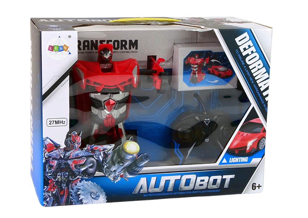 Auto na daljinsko upravljanje Transformers 2u1 sa drift efektom - crveni