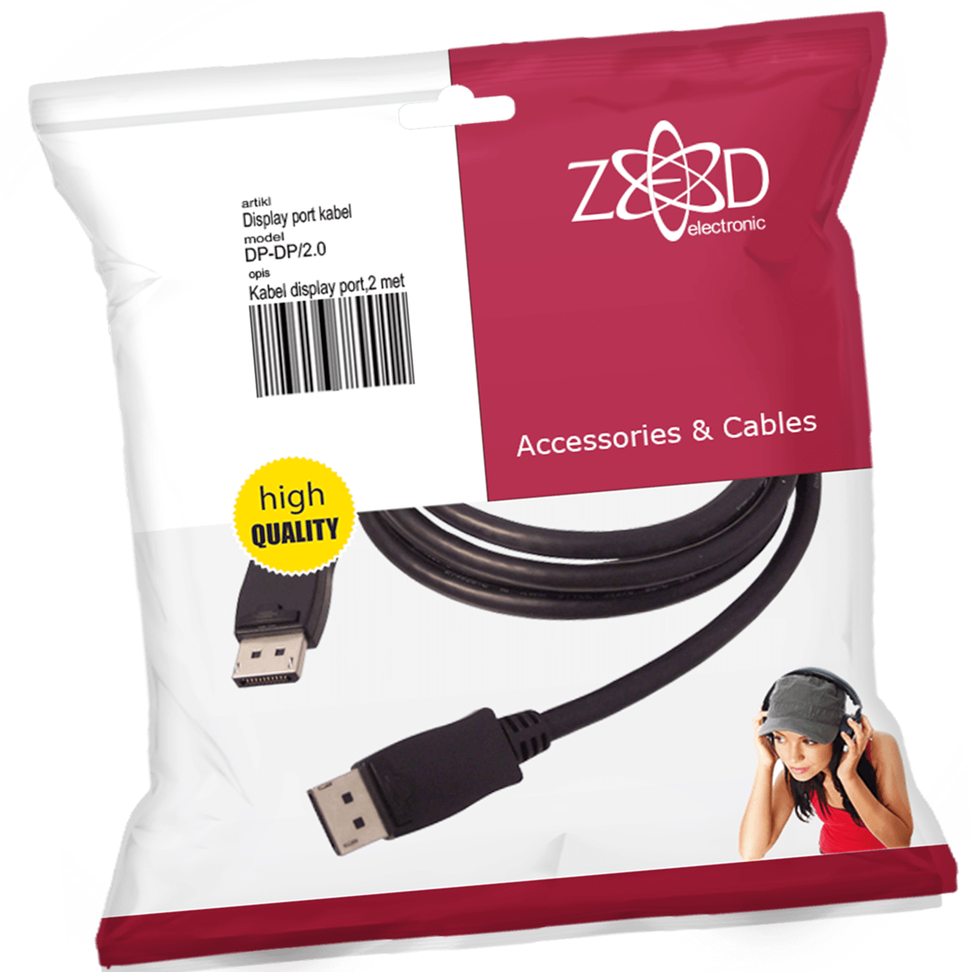 ZED electronic Kabel display port na display port, dužina 2.0 m - DP-DP/2.0