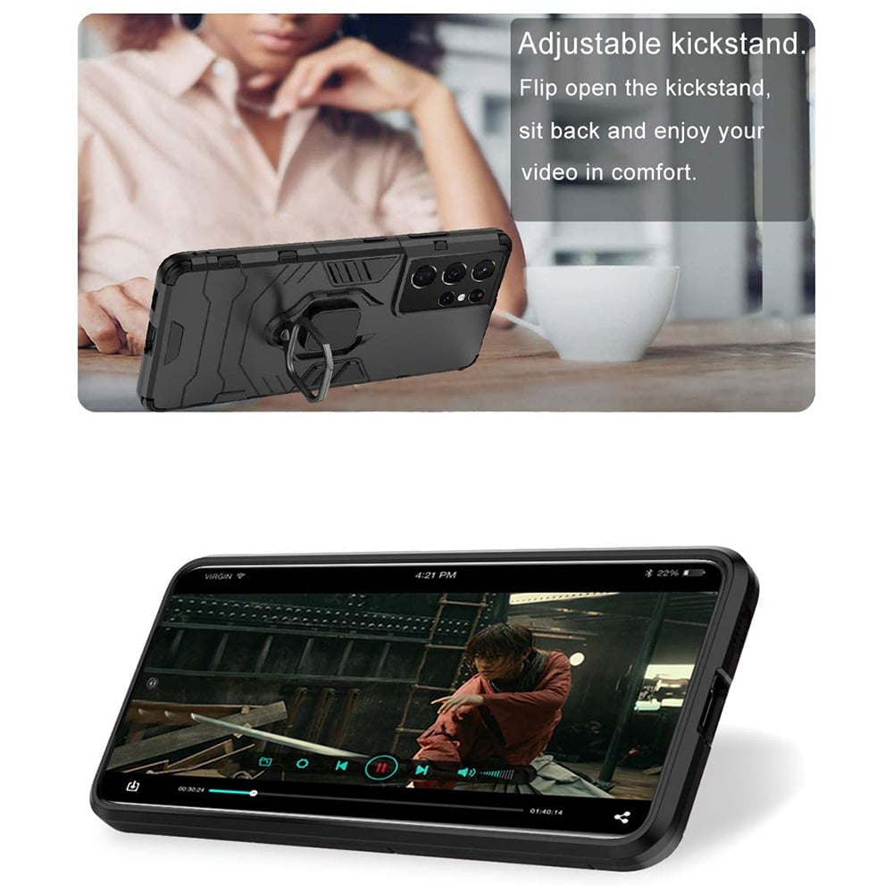 Techsuit - Silicone Shield - Samsung Galaxy S21 Ultra - crna