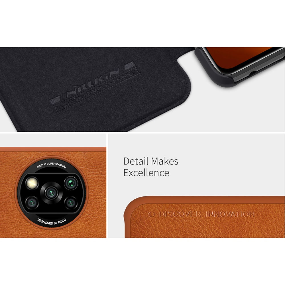 Nillkin - Qin Leather Case - Xiaomi Poco X3 / Poco X3 NFC / Poco X3 Pro - crna