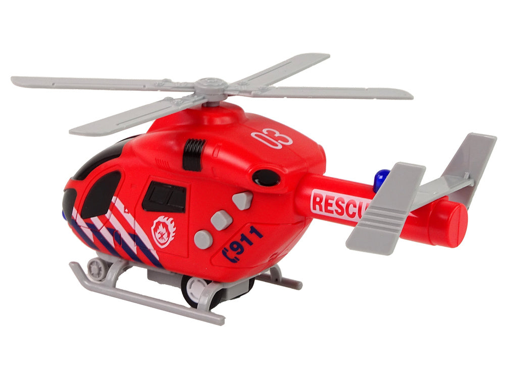 Vatrogasni helikopter za igru sa zvučnim i svjetlosnim efektima - crveni