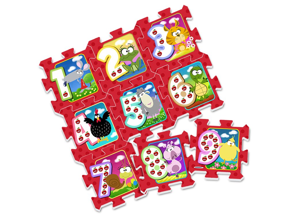 Podne mekane puzzle Animals Numbers