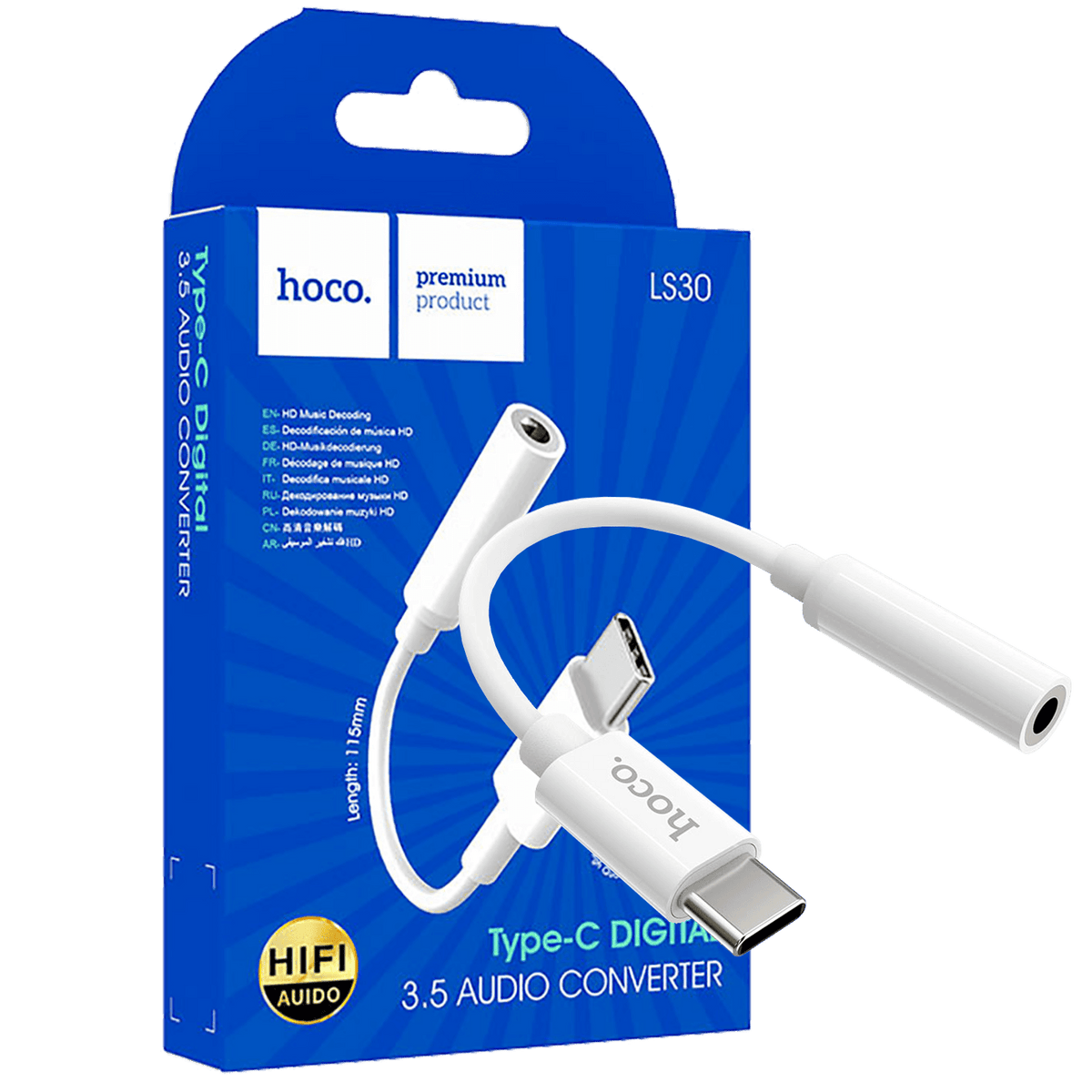 hoco. Adapter za slušalice, USB type C na 3.5 mm - LS30