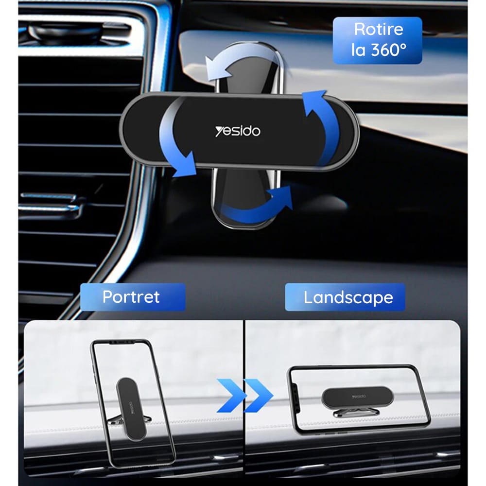 Yesido - Držač za automobil (C82) - Magnetski držač, kut rotacije od 360°, višenamjenske značajke