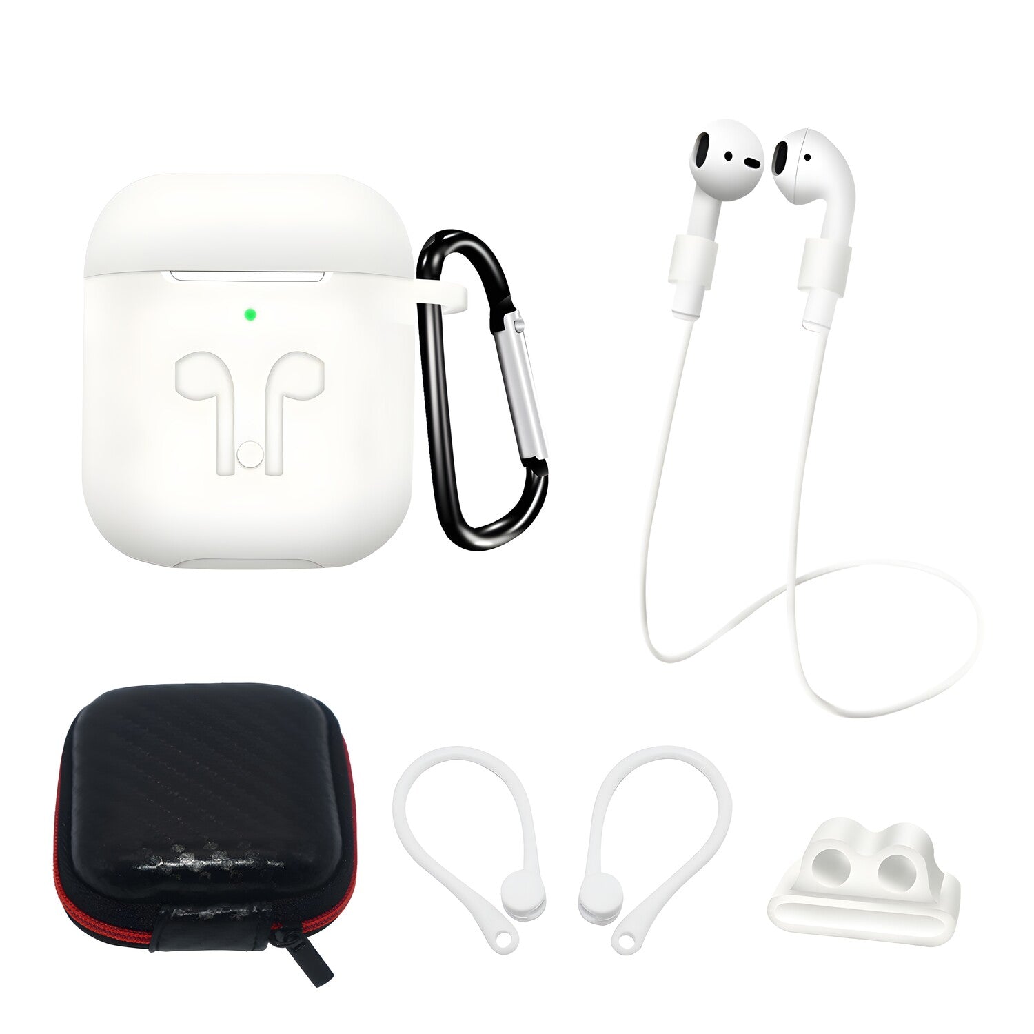Kompletan set silikonskog kućišta za AirPods 2 / AirPods 1 - Bijela KP27722