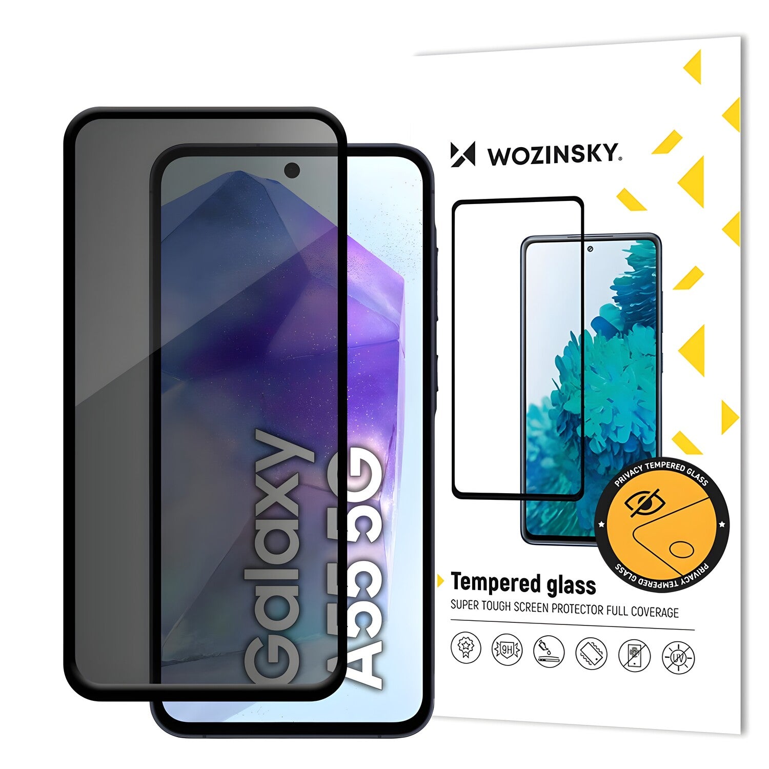 Wozinsky Privacy Glass tvrđeno staklo za Samsung Galaxy A55 - Crna KP32887