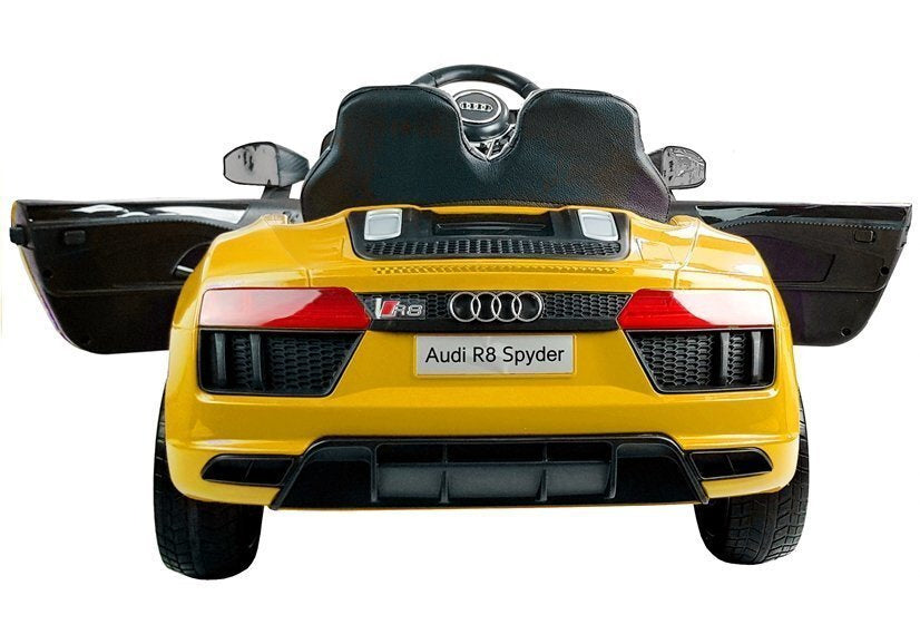 Licencirani auto na akumulator Audi R8 Spyder - žuti/lakirani