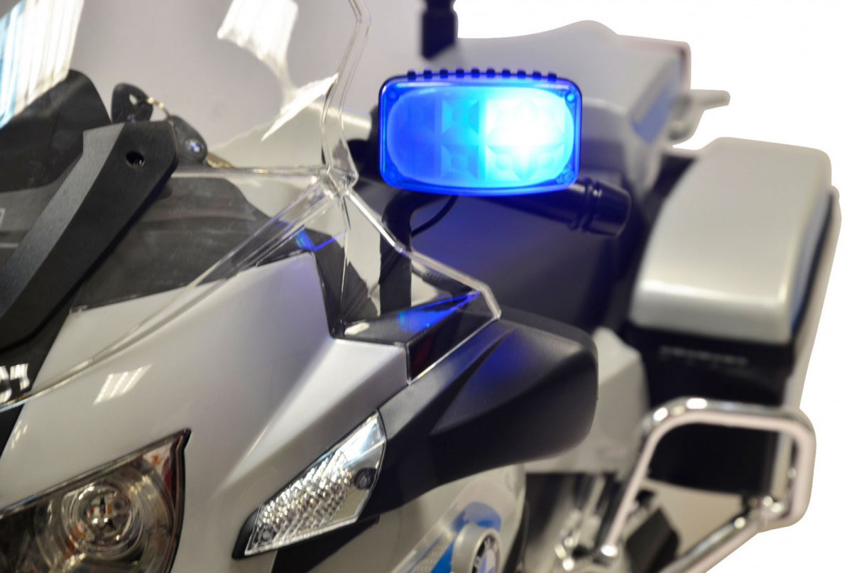 Licencirani motor na akumulator BMW Police – sivo/plavi