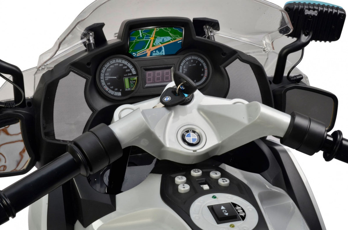 Licencirani motor na akumulator BMW Police – sivo/plavi